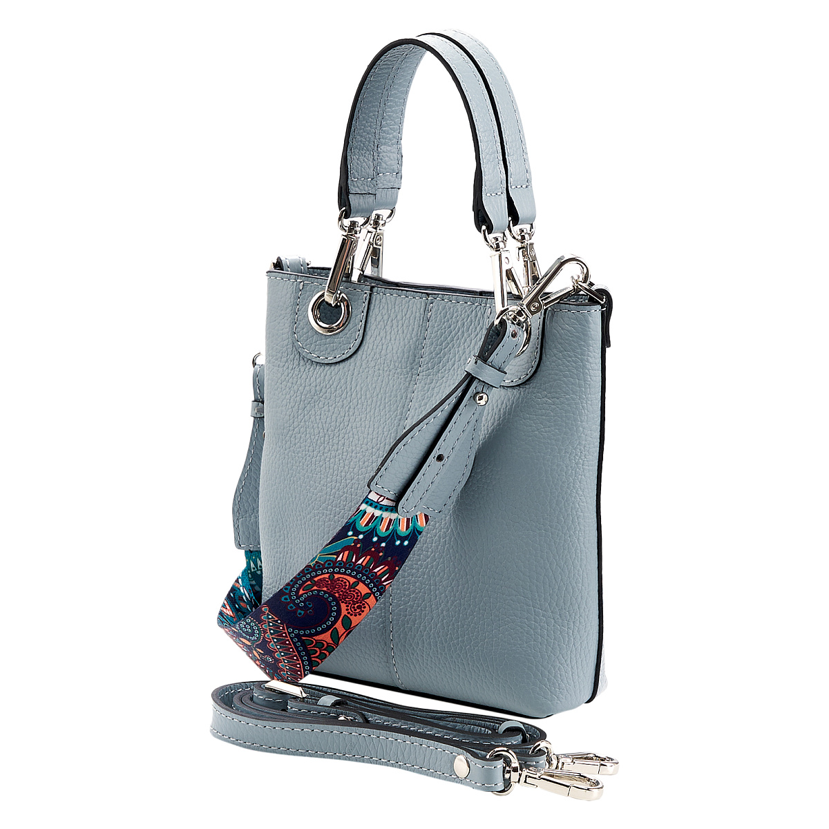 Женская сумка Dr. Koffer из натуральной кожи голубая
