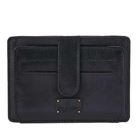 Кредитница Dr.Koffer из натуральной кожи черная