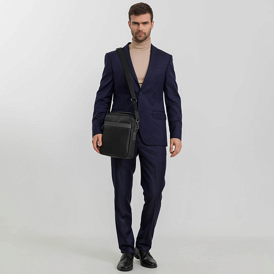 Сумка через плечо Dr.Koffer из натуральной кожи черная