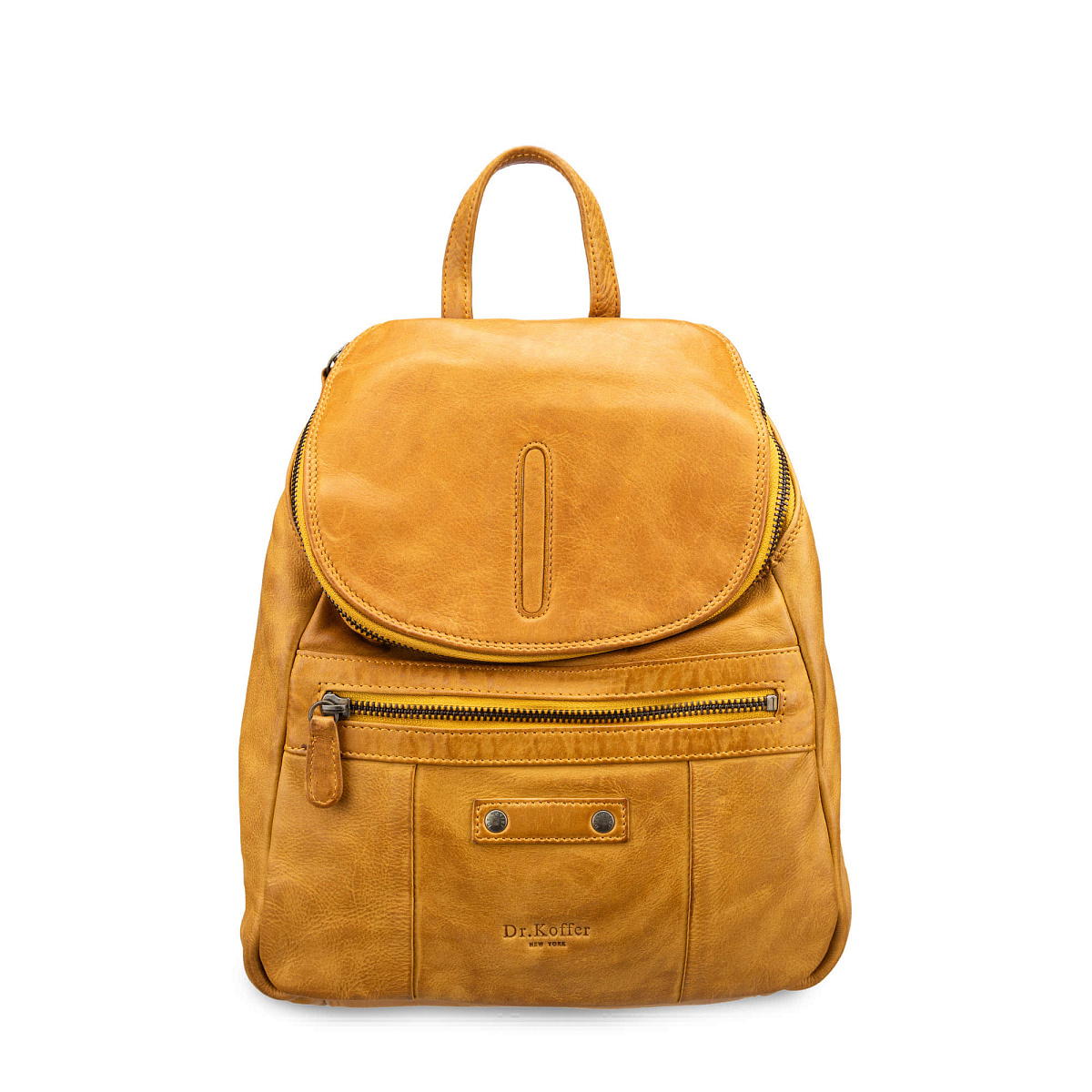 Рюкзак Dr.Koffer из натуральной кожи желтый