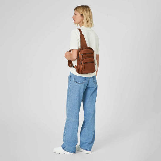 Рюкзак Dr.Koffer из натуральной кожи светло-коричневый