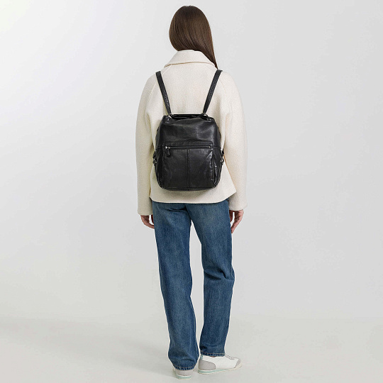 Сумка через плечо Dr.Koffer из натуральной кожи черная