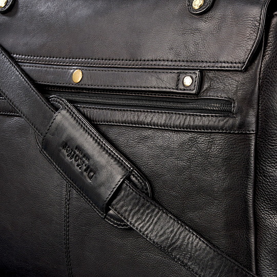 Портфель Dr.Koffer из натуральной кожи черный