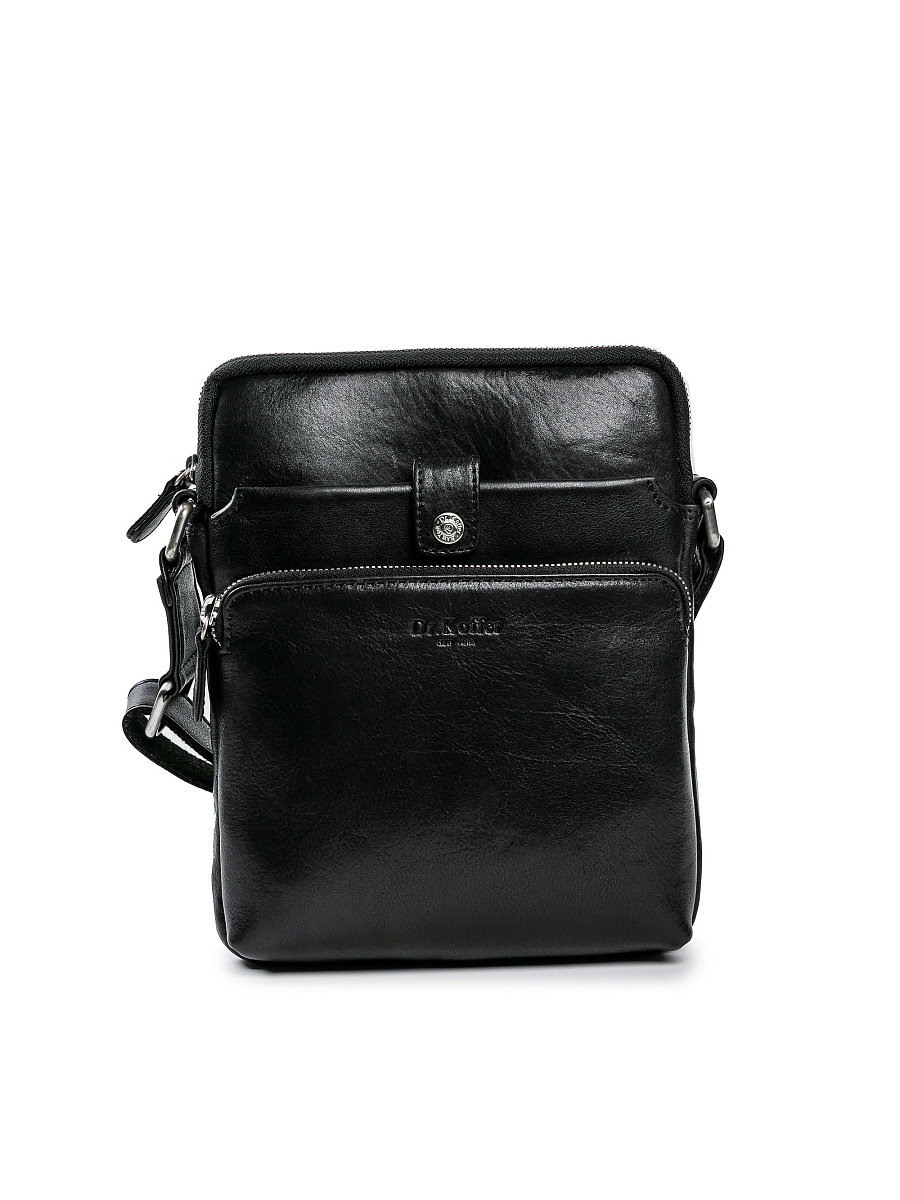 Сумка через плечо Dr.Koffer из натуральной кожи черная