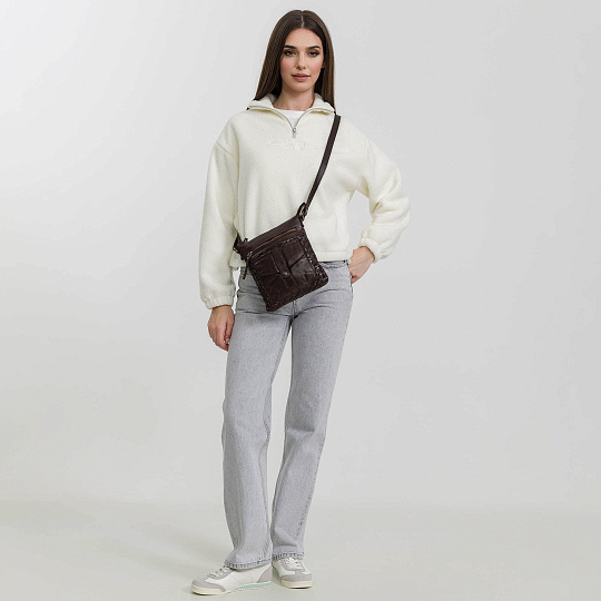 Сумка через плечо Dr.Koffer из натуральной кожи коричневая