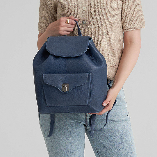 Рюкзак Dr.Koffer из натуральной кожи синий