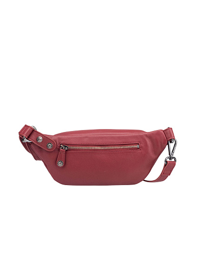Сумка на пояс Dr. Koffer из натуральной кожи бордовая