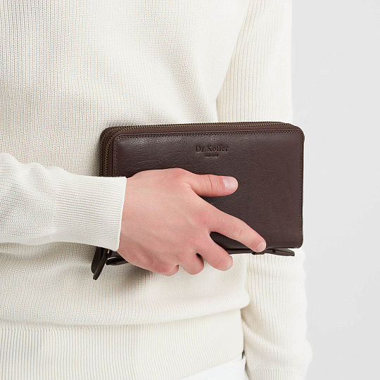 Портмоне Dr.Koffer из натуральной кожи коричневое