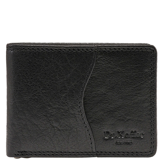 Зажим для денег Dr.Koffer из натуральной кожи черный