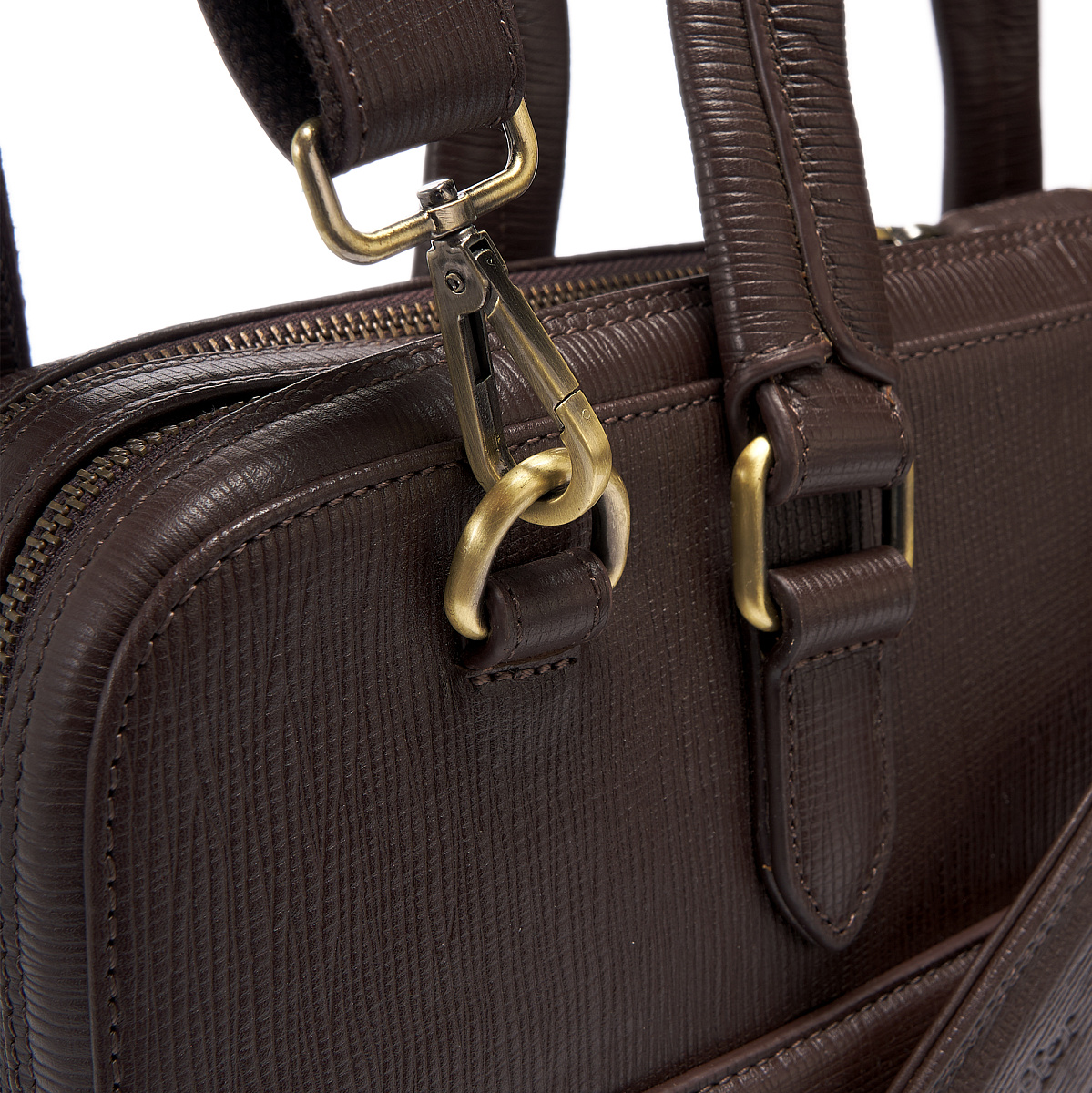 Деловая сумка Dr.Koffer из натуральной кожи темно-коричневая