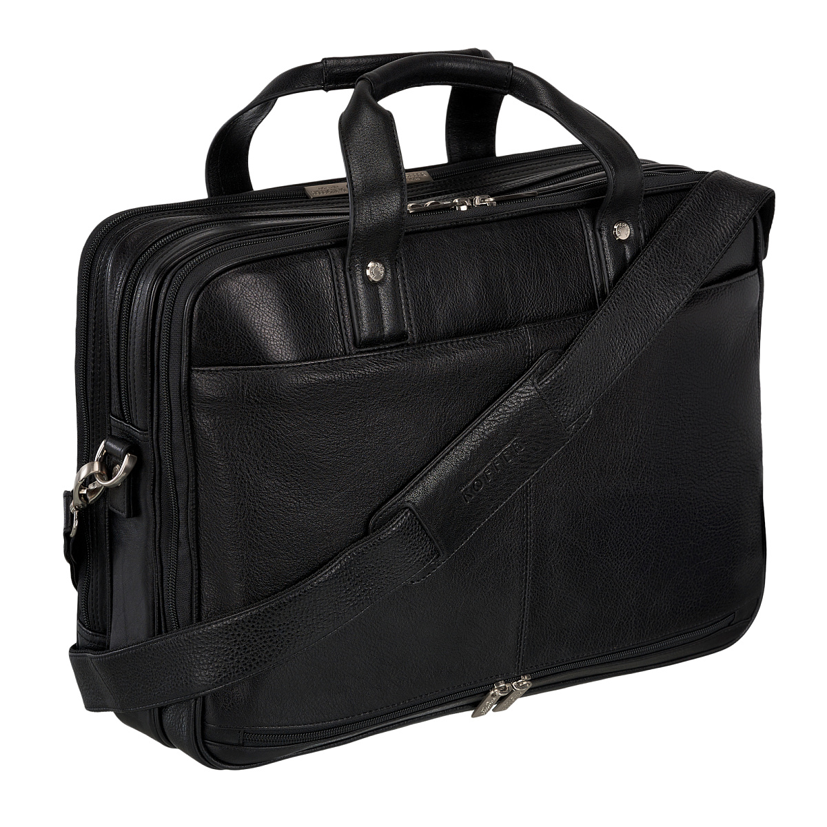 Деловая сумка Dr.Koffer из натуральной кожи черная