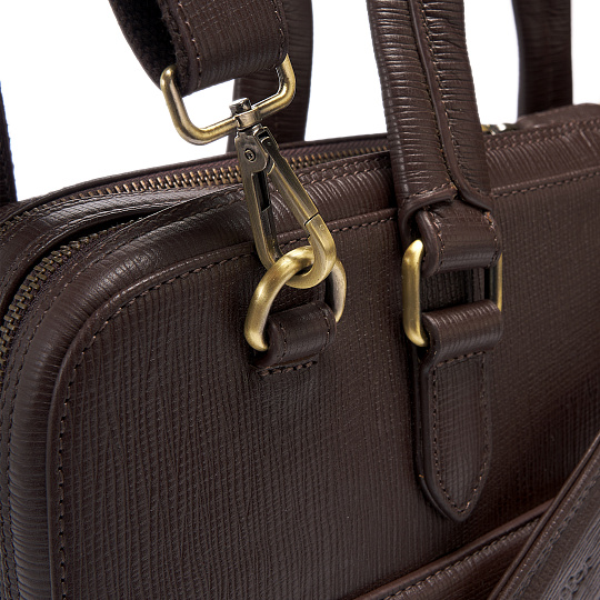 Деловая сумка Dr.Koffer из натуральной кожи темно-коричневая