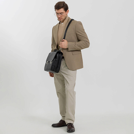 Портфель Dr.Koffer из натуральной кожи черный