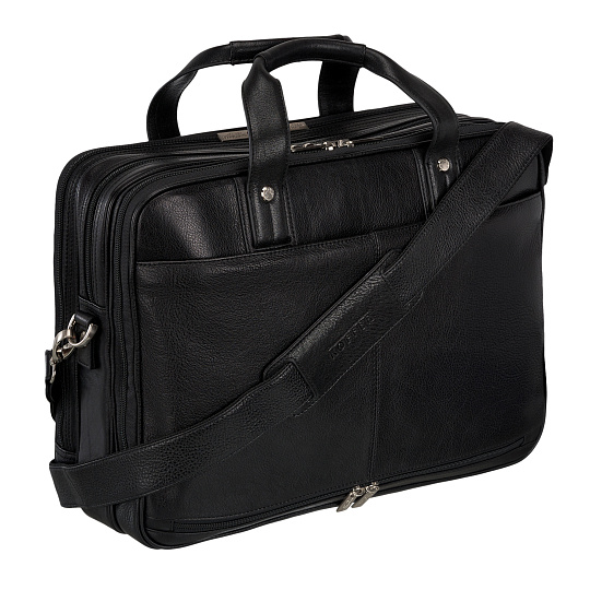Деловая сумка Dr.Koffer из натуральной кожи черная