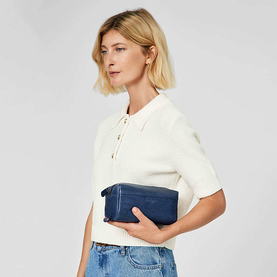 Несессер Dr.Koffer из натуральной кожи синий