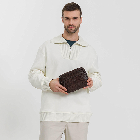 Сумка барсетка из натуральной кожи Dr. Koffer коричневая