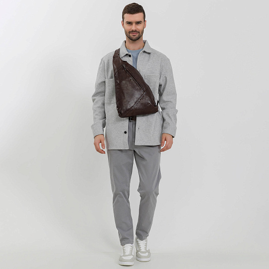 Рюкзак Dr.Koffer из натуральной кожи темно-коричневый