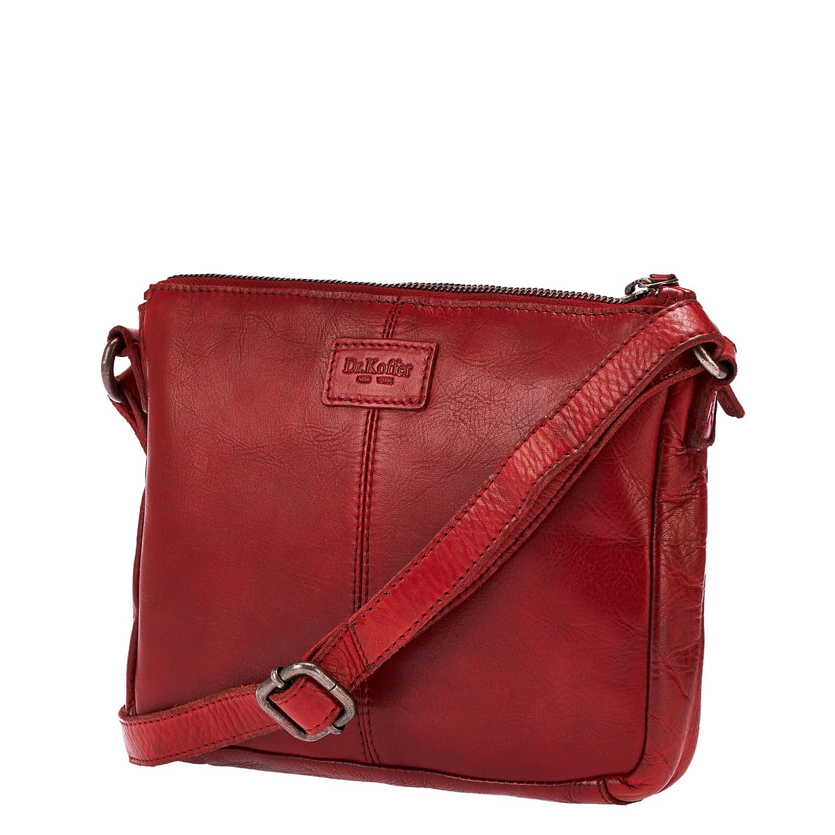 Сумка через плечо Dr.Koffer из натуральной кожи красная
