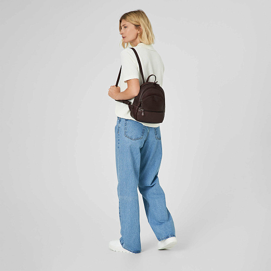 Рюкзак Dr.Koffer из натуральной кожи темно-коричневый