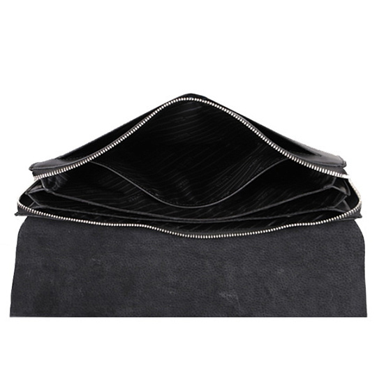 Папка для бумаг из черной кожи с обрезным краем на магнитах Dr.Koffer B402435-41-04