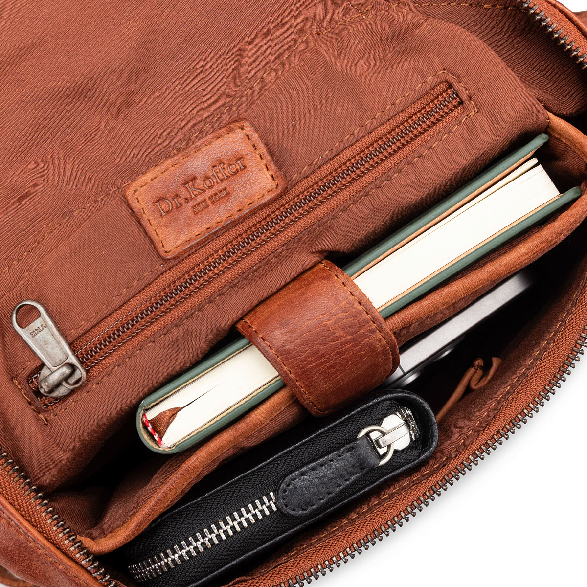 Рюкзак Dr.Koffer из натуральной кожи светло-коричневый