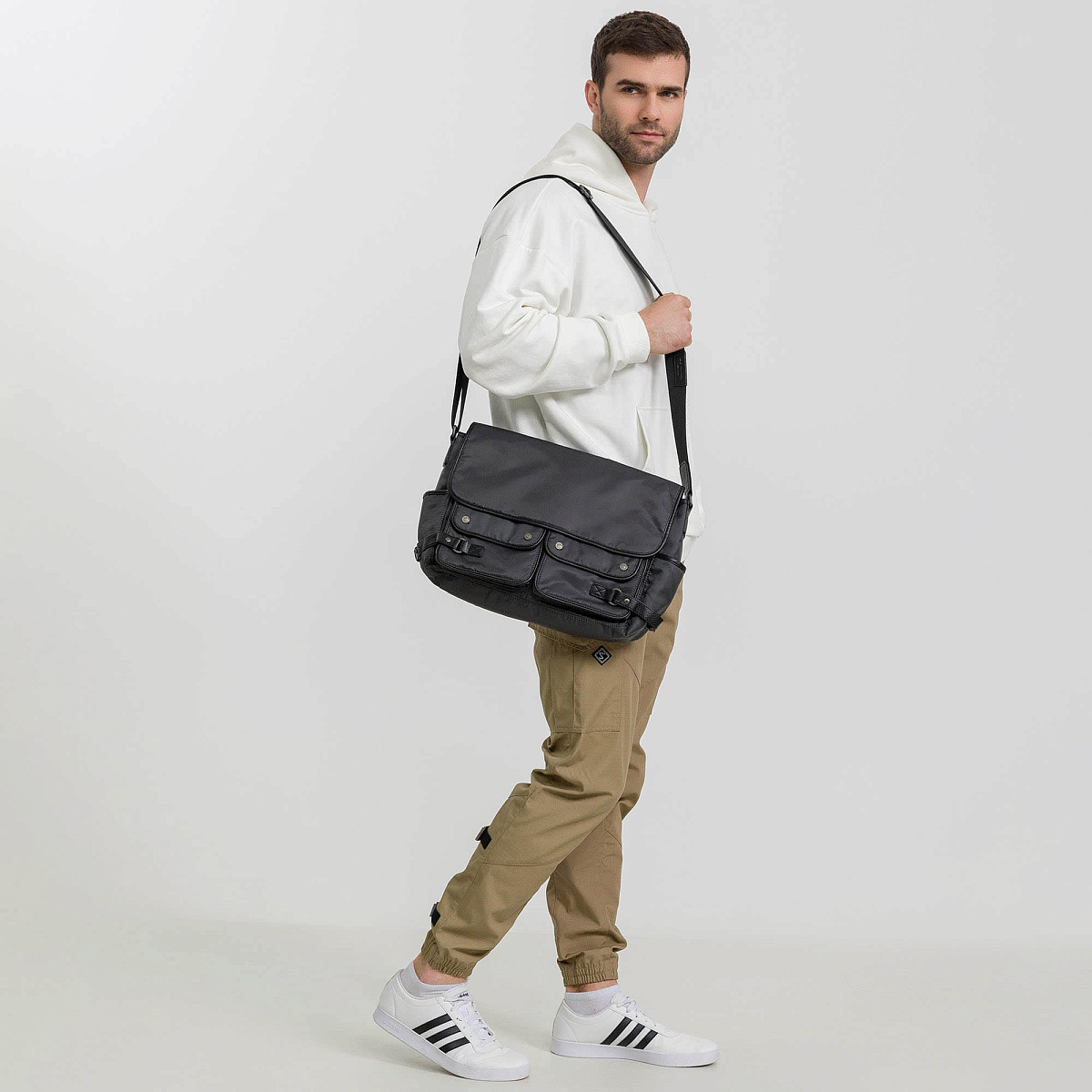 Сумка через плечо Dr.Koffer из нейлона и натуральной кожи