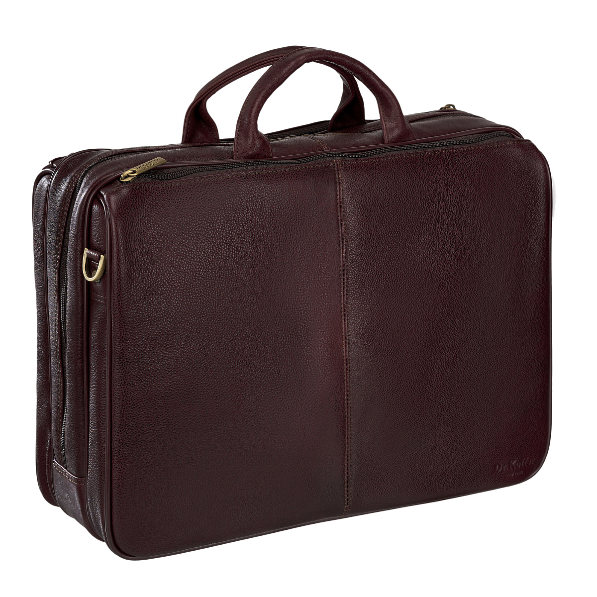 Деловая сумка Dr.Koffer из натуральной кожи темно-коричневая