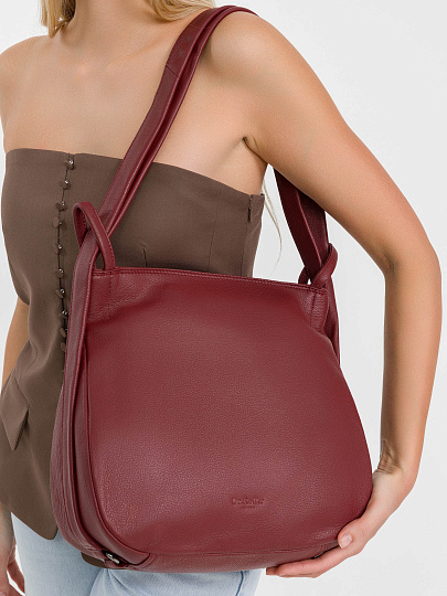 Женская сумка Dr.Koffer из натуральной кожи бордовая