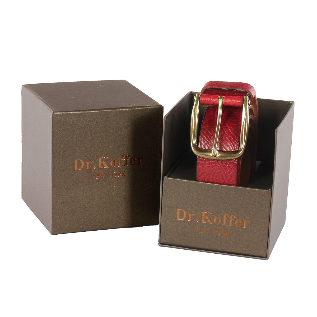 Ремень Dr. Koffer из натуральной кожи коричневый
