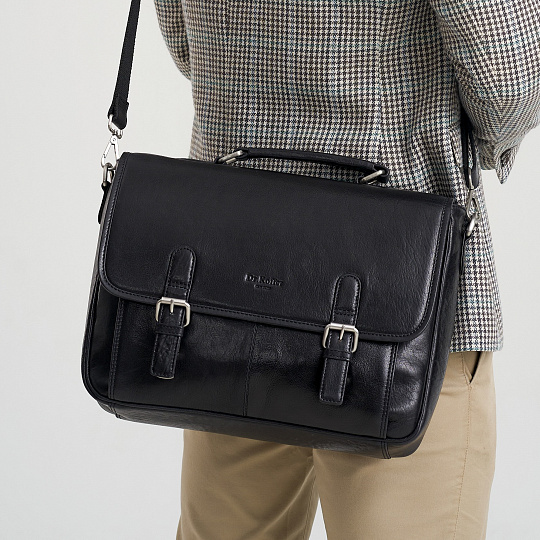 Портфель Dr.Koffer из натуральной кожи черный