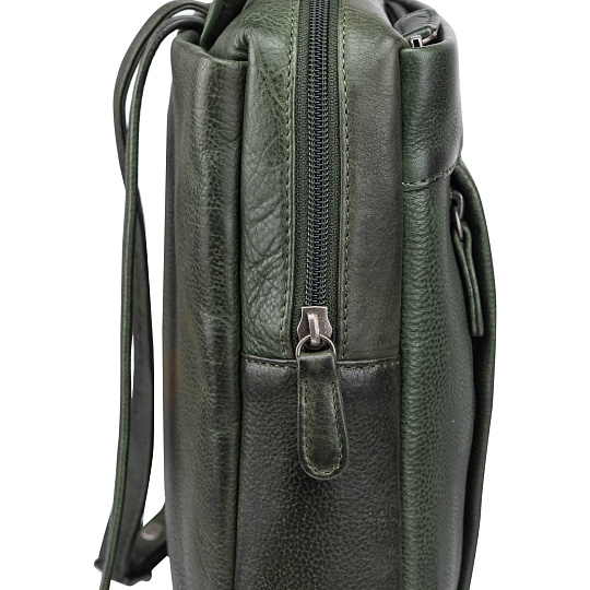 Рюкзак Dr.Koffer из натуральной кожи зеленый