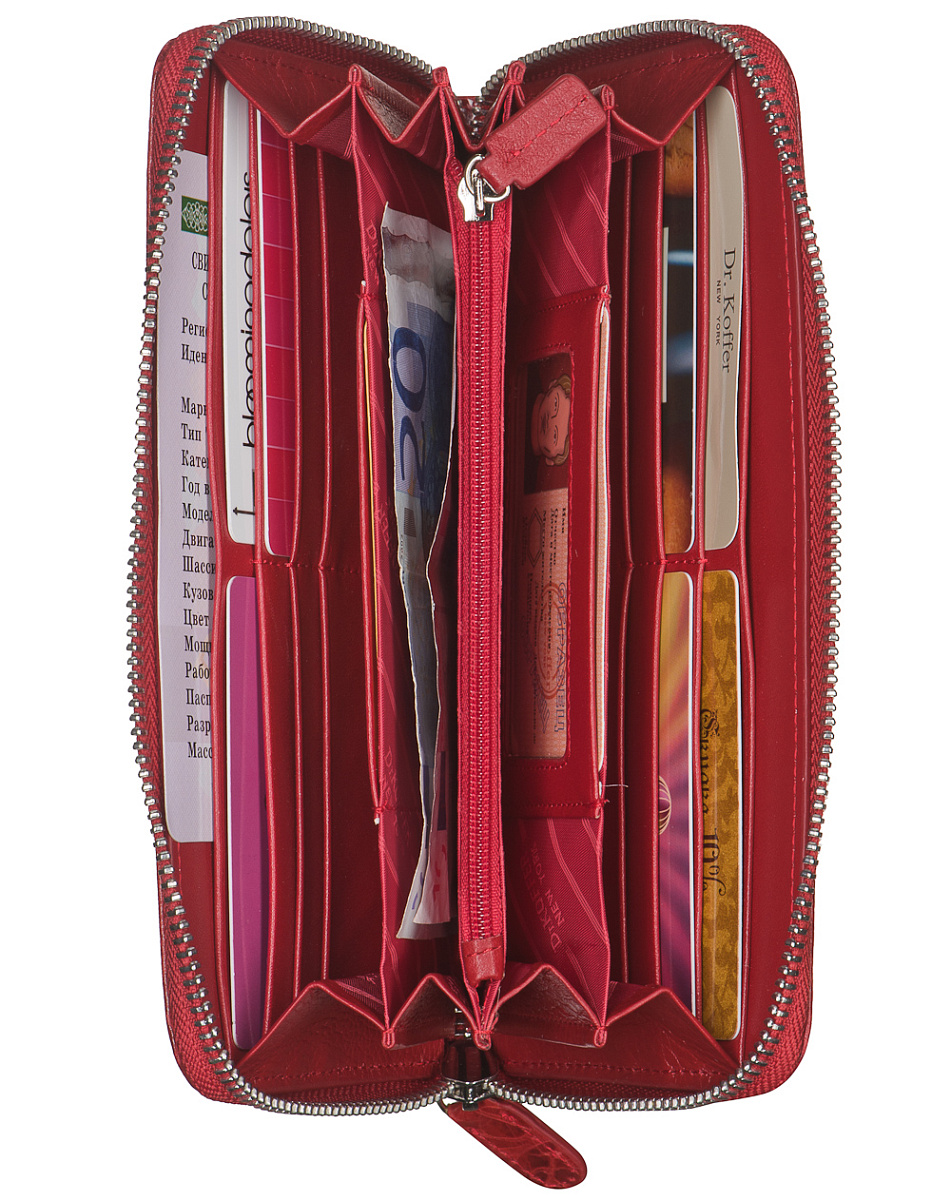 Портмоне Dr.Koffer из натуральной кожи красное