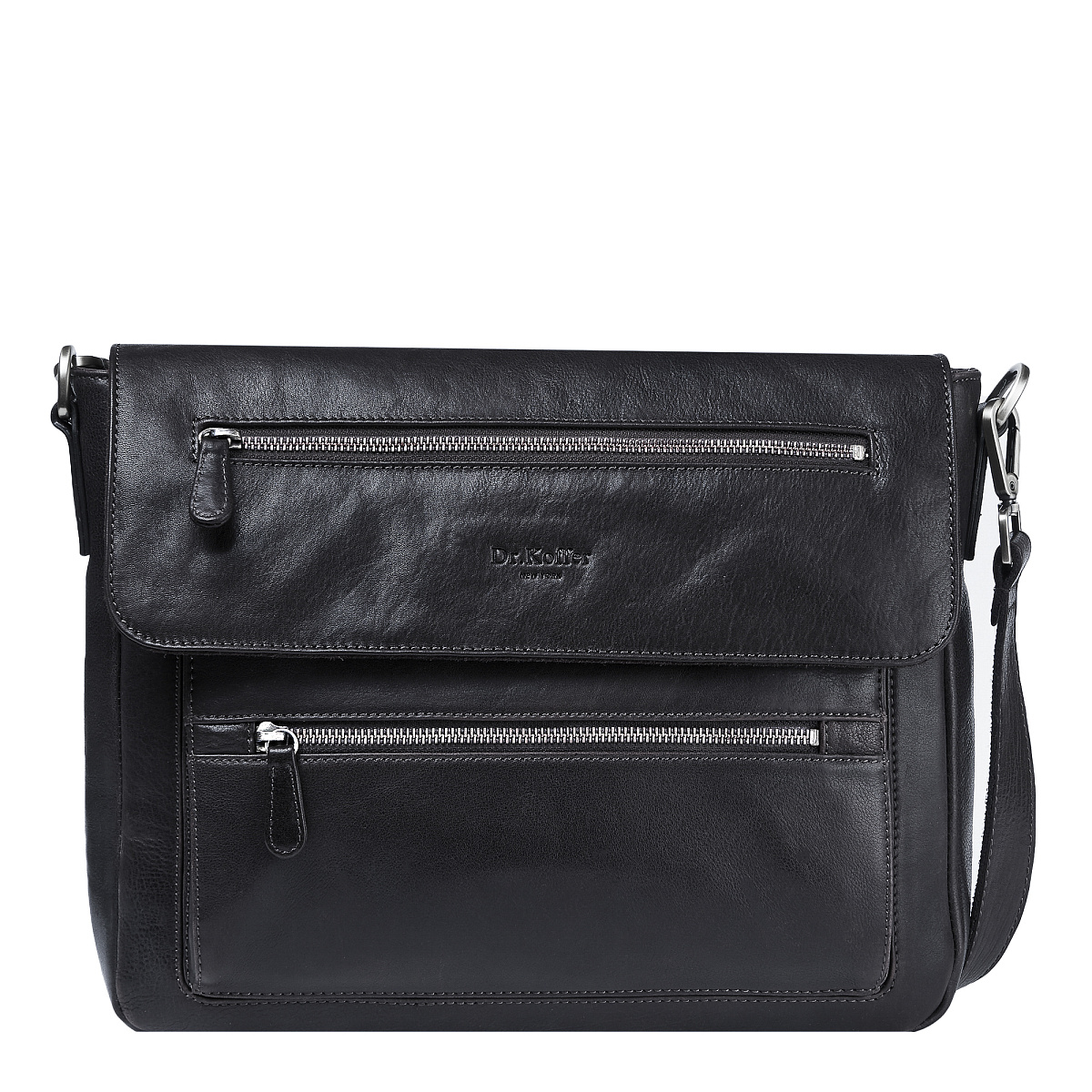Деловая сумка Dr.Koffer из натуральной кожи черная