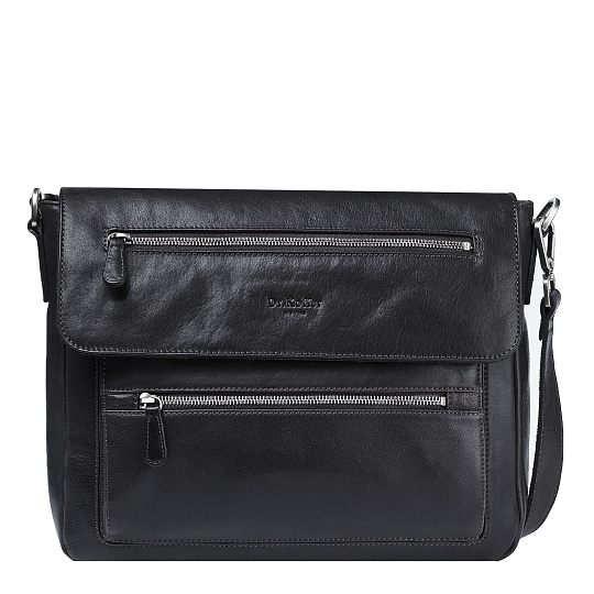 Деловая сумка Dr.Koffer из натуральной кожи черная