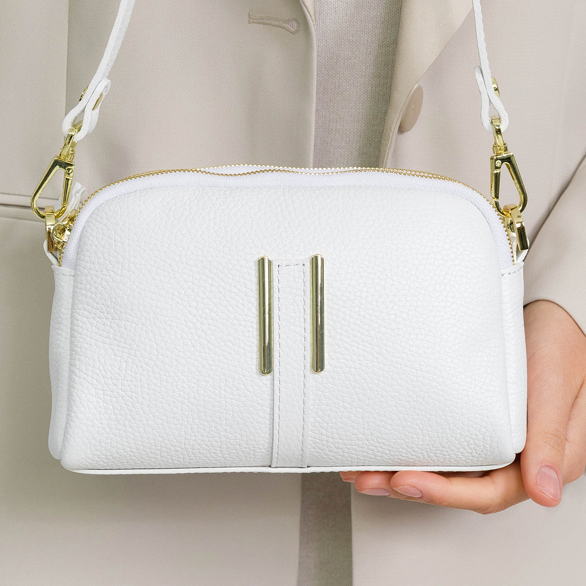 Женская сумка Dr. Koffer из натуральной кожи белая