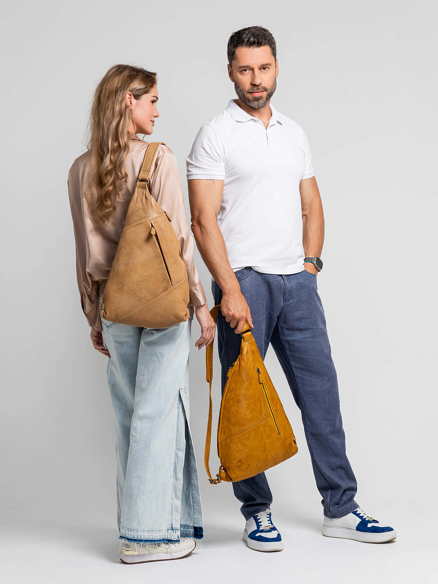 Рюкзак Dr.Koffer из натуральной кожи бежевый