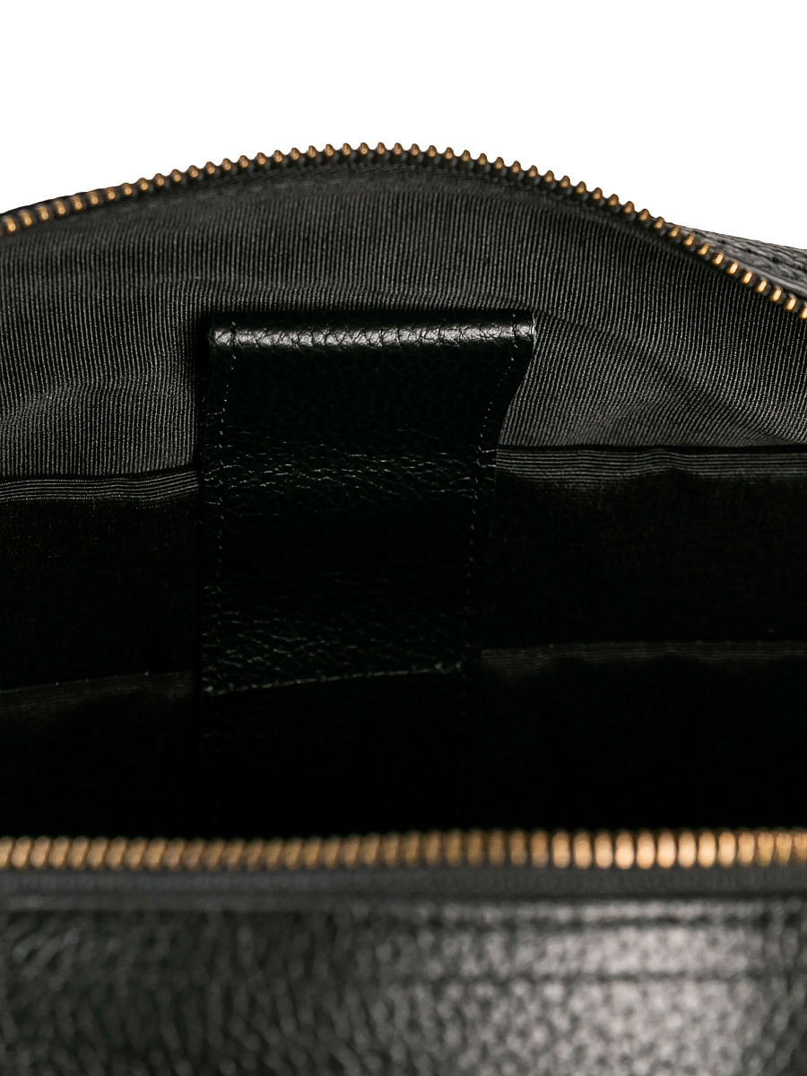 Дорожная сумка Dr. Koffer из натуральной кожи черная