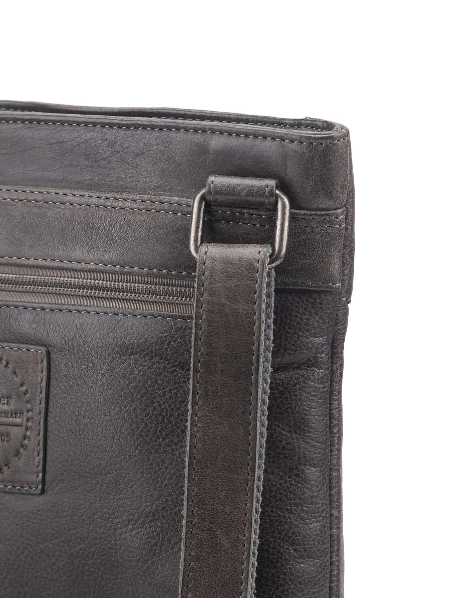 Сумка через плечо Dr. Koffer из натуральной кожи серая