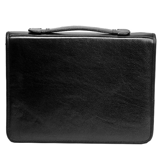 Черная папка для документов на молнии с ручкой  Dr.Koffer G231980-02-04