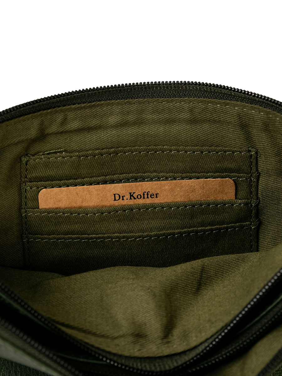 Сумка через плечо Dr.Koffer из натуральной кожи зеленая