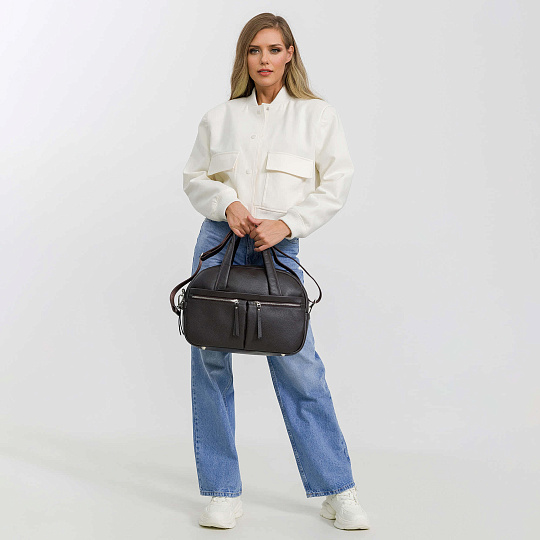 Сумка дорожная Dr.Koffer из натуральной кожи коричневая