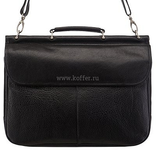 Портфель Dr.Koffer из натуральной кожи черный