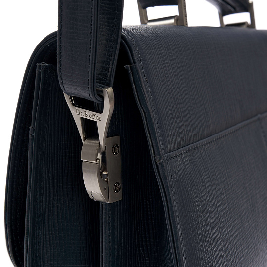 Портфель Dr.Koffer из натуральной кожи синий