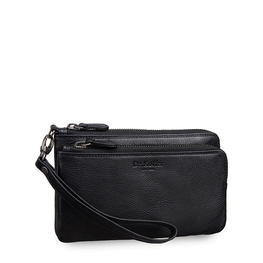 Портмоне из натуральной кожи черное