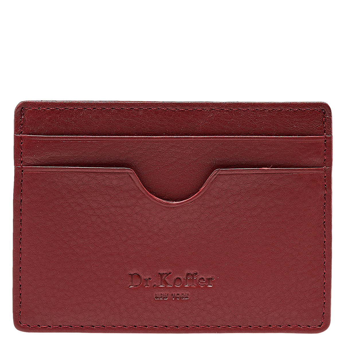 Кредитница Dr.Koffer из натуральной кожи бордовая