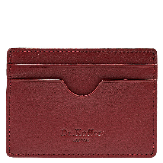 Кредитница Dr.Koffer из натуральной кожи бордовая