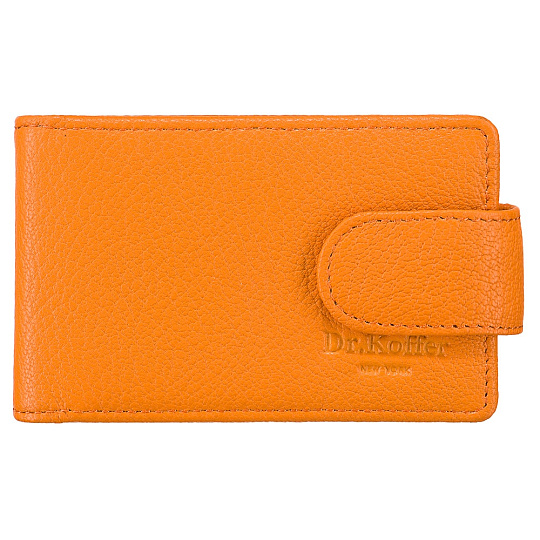 Оранжевая визитница с застежкой-клапаном Dr.Koffer X510151-170-58