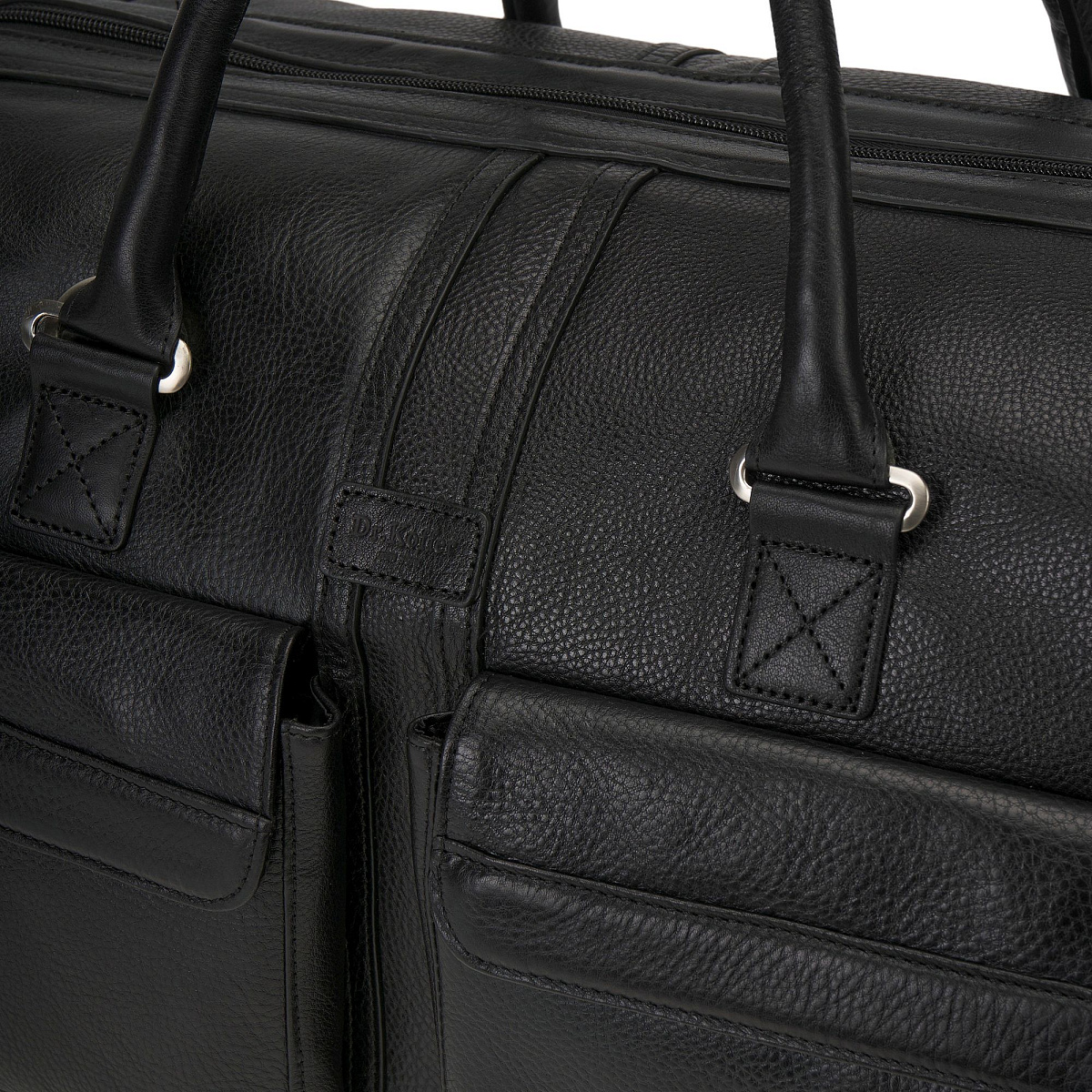 Дорожная черного цвета сумка с объемными наружными карманами Dr.Koffer B483940-02-04