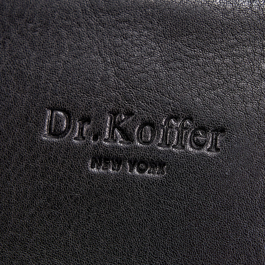 Деловая сумка Dr.Koffer из натуральной кожи черная