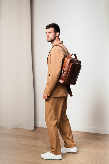 Рюкзак Dr.Koffer из натуральной кожи светло-коричневый